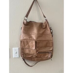 Camel color leather hobo-style shoulder bag by the brand HOBO! Retail $175